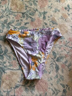 Floral High Cut Bikini Bottoms